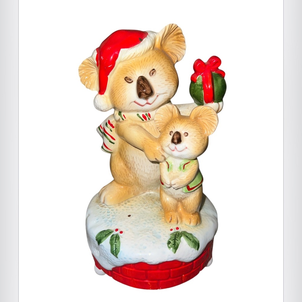 Vtg 1979 Berman & Anderson porcelain musical koala bears + not working properly